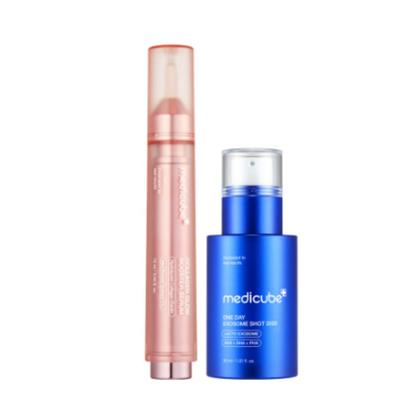 Haut aufpolsterndes Set Kollagen-Booster-Serum 15 ml + Exosomen-Poren-Ampulle Straffendes & Porenpflege Duo