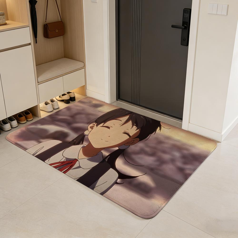movie T-Tamako Love Story Floor Mat Flannel Door Mat Non-Slip Absorbent Washable Indoor Home Rug