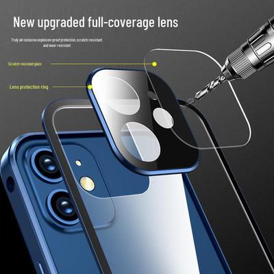 Custodia protettiva con telaio in metallo e vetro bifacciale per iPhone 16 Pro Max