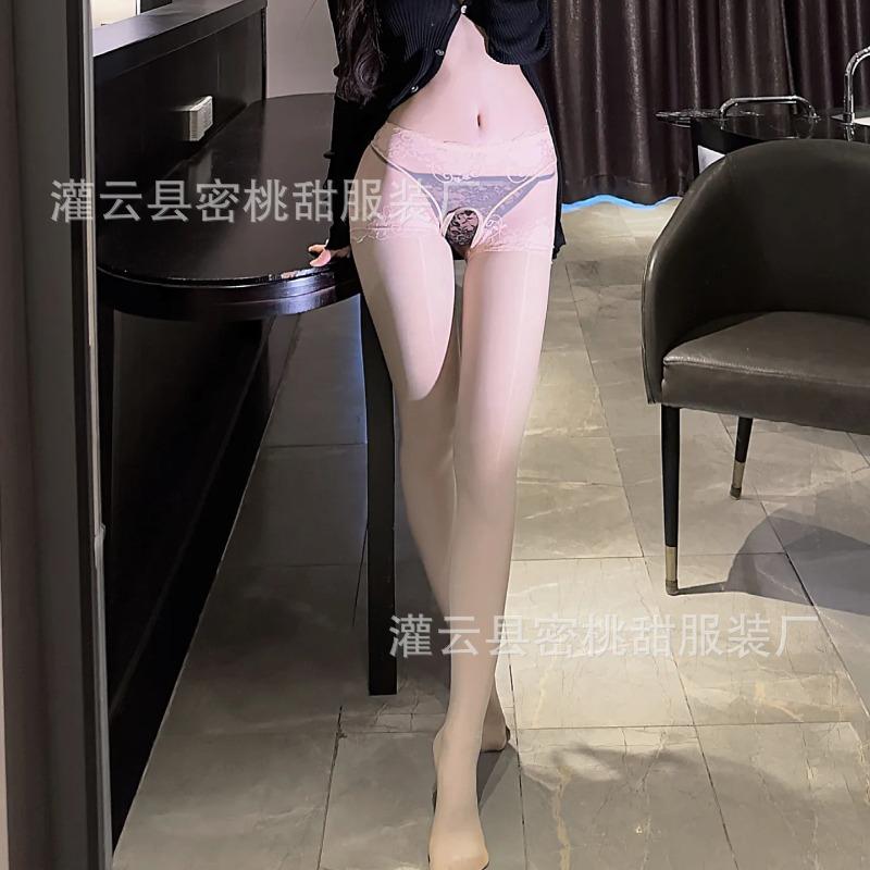 Sex stockings sexy high waist hip lift open socks temptation transparent oily silky slippery tights free
