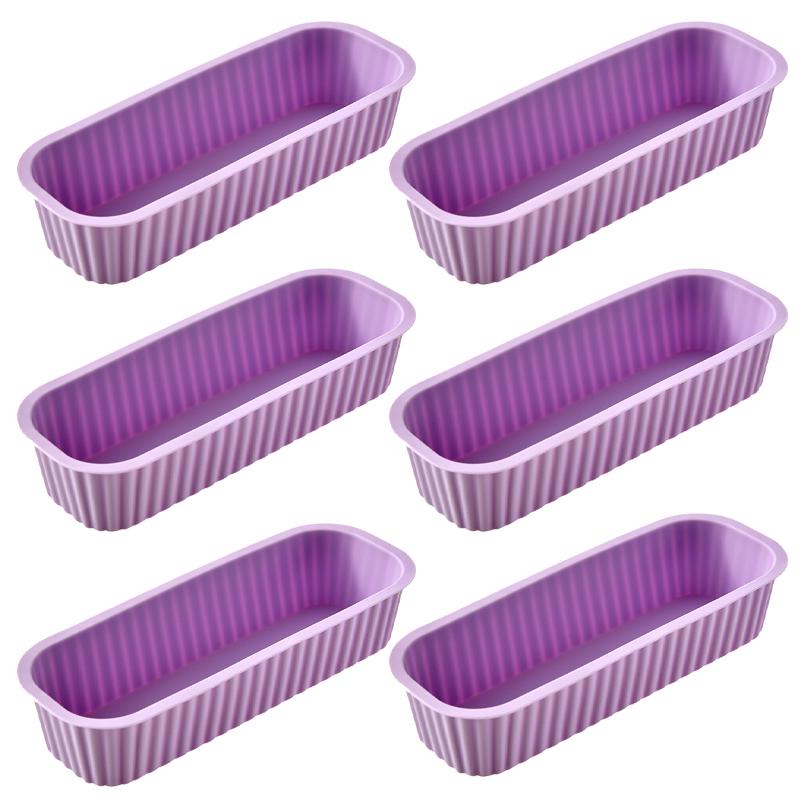 6Pcs Rectangular Silicone Mold Mini Loaf Baking Pans Candy Toast Mould Bread DIY Kitchen Supplies Cake Bakeware Pan Baking Tools