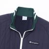 Champion Long Sleeve Crew Neck Stretch Warm Windproof Script Logo Zip Jacket Men's Water-Repellent (C3-AG603, Navy)