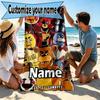 Personalisierter Strandtuch mit individuellem Namen für Five Nights at Freddy's, für Reise Camping Strandparty Heimdekoration, Geburtstagsgeschenk für Familie & Freunde