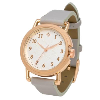 Fieldwork Analog Wristwatch with Leather Cool Maska Women's Strap, Gray, JN016-4