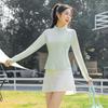 Women's Nylon Color Block Slim Fit UV Protection Cooling Summer Jacket