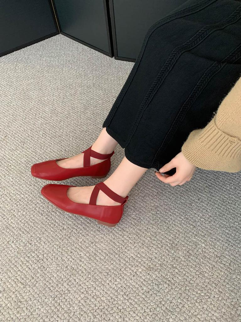 fashion Square Toe Women Loafers Ballet Dance Shoes Flat Low Heels 2024 New Arrivals Black Beige Khaki Brown Dress Sandals Pumps Size 39