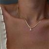 New Initial Rhinestone Letters Pendant Necklace Men Classic Stainless Steel A-Z Letter Chain Necklace for Men Jewelry Gift
