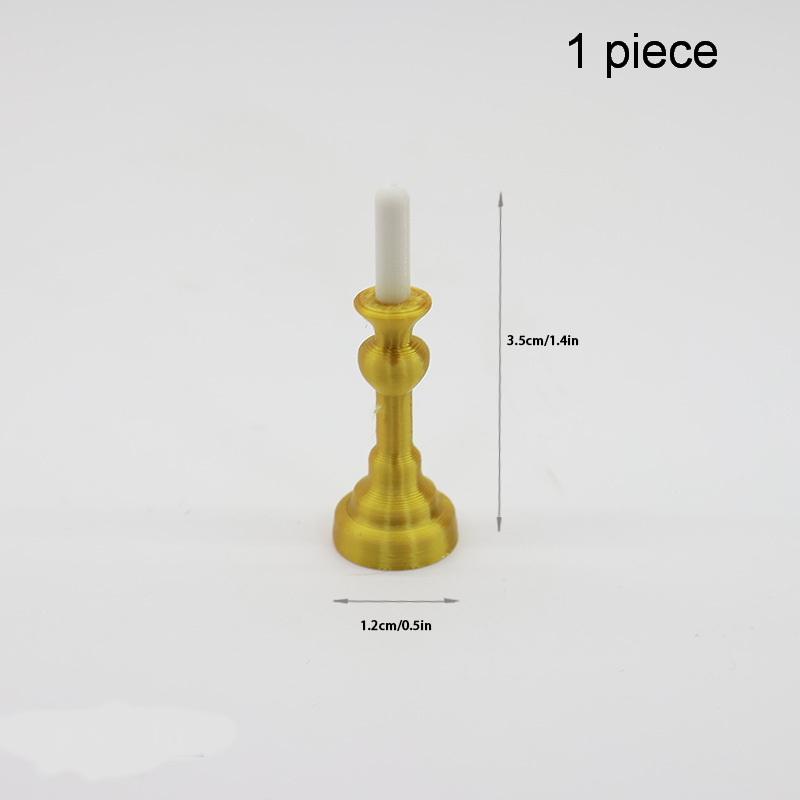 

1/2 шт 1:12 Кукольный домик Золотой подсвечник Миниатюрный подсвечник Модель Домашний декор Игрушка Аксессуары для DIY 1pc