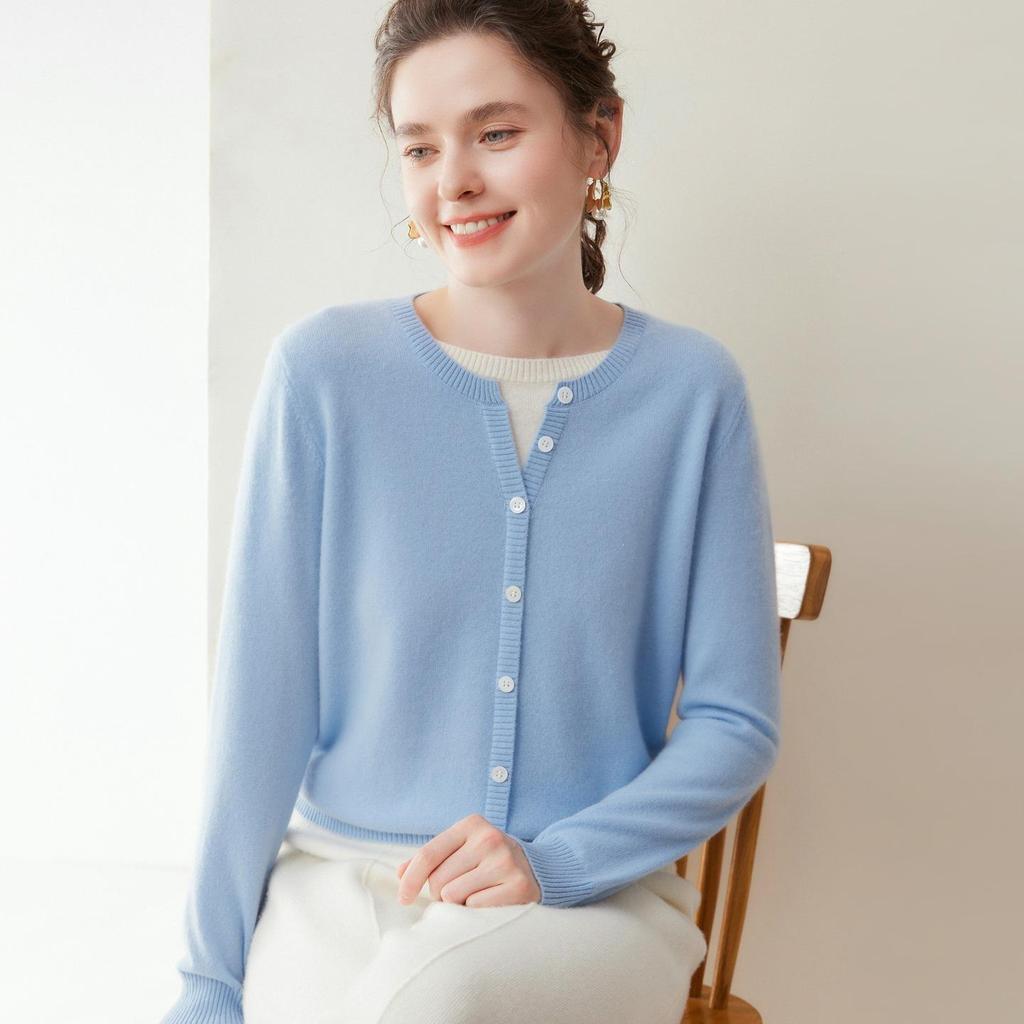 100% Pure Cashmere Women's Two-Piece Look Cardigan - Autumn/Winter 2026 Collection