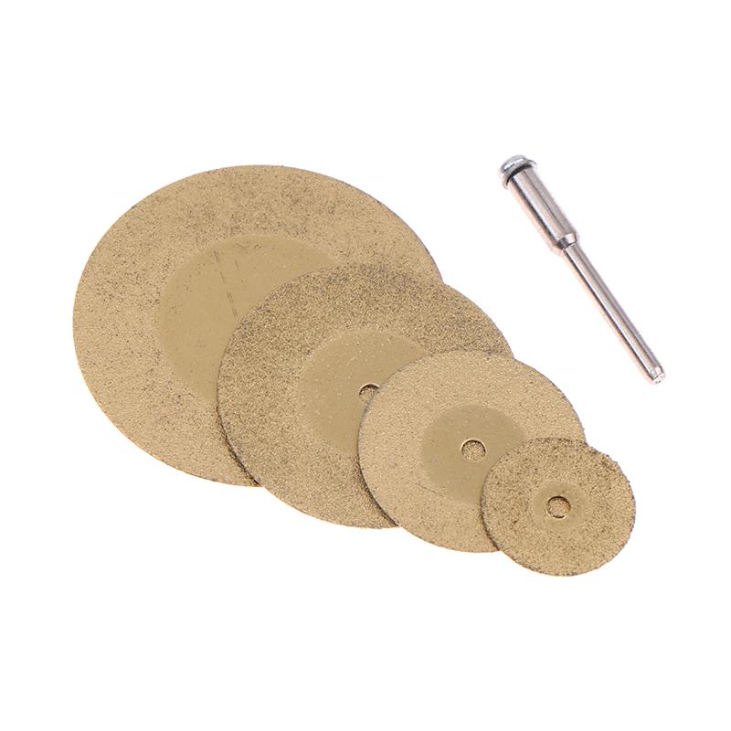 5Pcs 20/30/40/50Mm Diamond Cutting Disc For Rotary Tools Tin Coated Circular Saw Blade For Cutting Gemstone Glass Ceramic