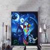 Diamond Painting 5D Jack and Sally Gothic Romantic Illustration Cartoon Movie Cross Stitch Embroidery Handmade Gift Home Decor