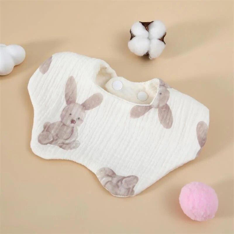 Cotton Baby Saliva Towel With Gauze, Six Layers For Newborns, Waterproof Bib Cartoon, Absorbent And Stain Resistant Bib