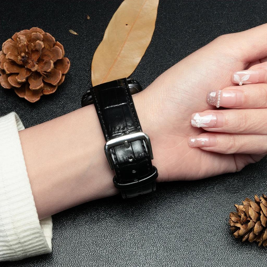 Leather Band Strap for Apple Watch Band Ultra 2 49mm 9 8 7 45mm 41mm High Quality for IWatch Series 6 SE 5 4 44mm 40mm Correa
