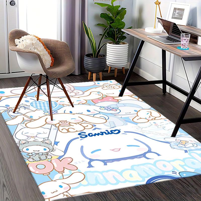 Sanrio Cinnamoroll Chair Mat - Anime Cartoon Design, Non-Slip Rug for Office Chair, Home Decor, Living Room, Bedroom, Game Room, Dormitory Carpet, Sui