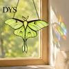 Colorful Light Refraction Decor Stained Glass Style Window Hanging, Acrylic Moth Suncatcher, Decorative Hanging Pendant with Sunlight Catcher