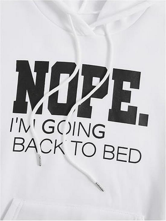 Unisex Slogan Print Long Sleeve Hooded Sweatshirt