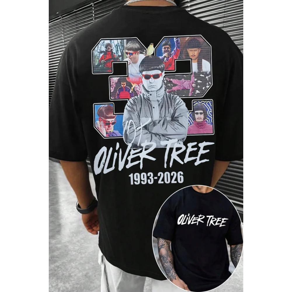 2026 Summer Hot Sale Rip Oliver Tree T-shirt Y2K Men Women Casual Harajuku T-shirt Hip Hop Streetwear Oversized T-shirt