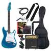 PhotoGenic Electric Guitar Beginner Entry Set ST Type Metallic Blue Wrench ST-180/MBL [Soft Case/shield/amplifier/tuner/strap/pick/pick