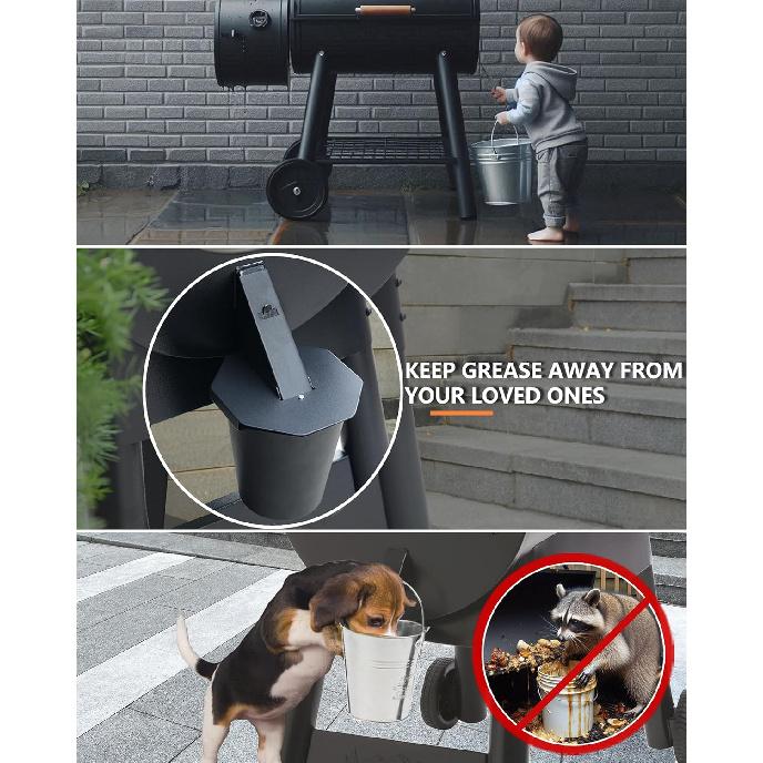 Upgraded Grease Bucket with Lid & 12-Pack Liners - Modified Traeger Accessories, Drip Bucket for Traeger, Pit Boss, Z Grills, Recteq, and More,