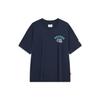 Li Ning X Mister Cartoon Collaboration Badfive Letter Print Loose Short Sleeve T-Shirt Unisex Tops Deep-Navy-Blue AHST973-3