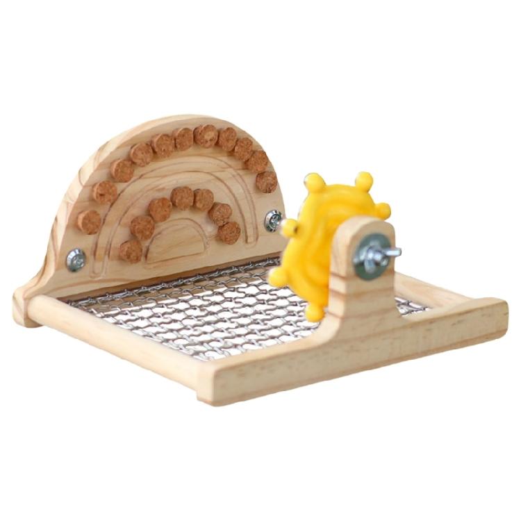 

Stainless Steel Bird Cage Standing Perch Toy with Rotating Gear Chewproof Cork For Parrots Chewing Boredom Reduce Toy 1
