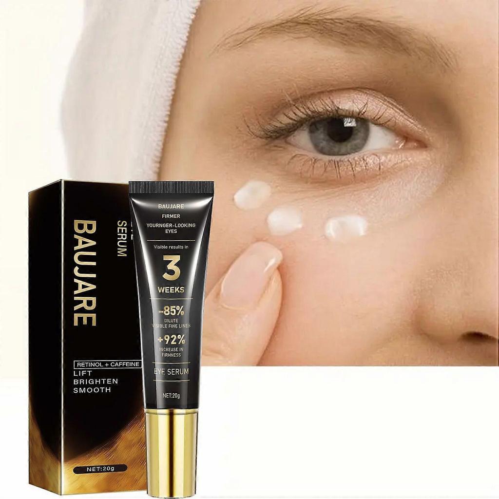 Siero Contorno Occhi Retinolo & Caffeina, Assorbimento Rapido, Correzione per Borse Sotto gli Occhi, Linee Sottili, Occhiaie, Rughe, Crema Idratante Sotto gli Occhi 48 Ore