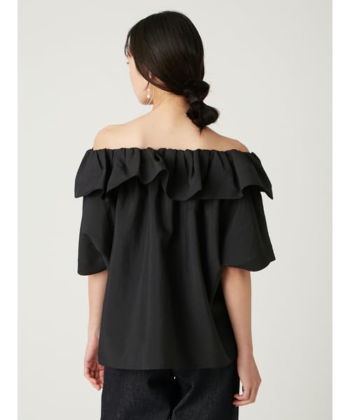 FRAY Tucked Volume Blouse Free Size I.D. Women's FWFB252108, Black,