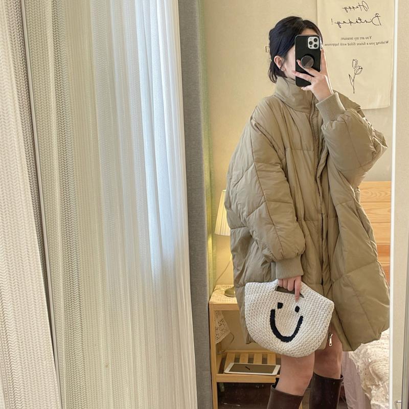 New down padded clothes women's winter long padded jackets loose casual long padded jackets trendy
