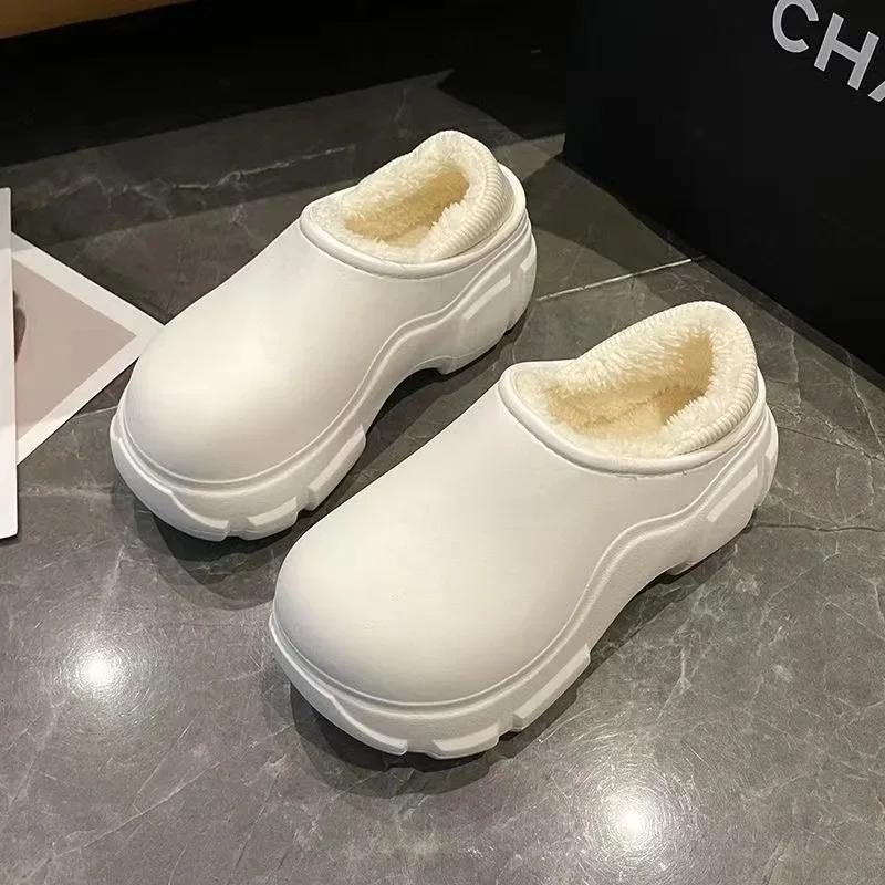 Thick Sole Women's Slippers Winter Warm Cotton Shoes for Women Outdoor Comfortable Waterproof Shoes Soft Cute Indoor Women Shoes
