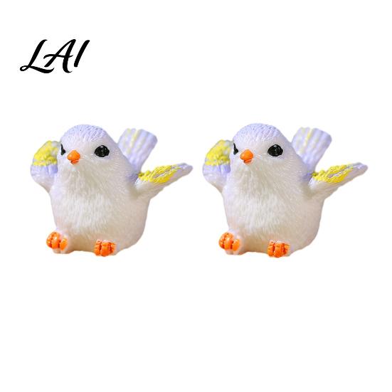 Miniature Scene Decorations for Bonsai 2Pcs Bird Ornaments Micro Landscape Figurines Mini Resin DIY Fairy Garden Accessories Birds Figurines