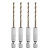 4pcs 1/1.5/2/2.5/2.8/3/3.2/3.5/4mm Twist Drill Bit M35 HSS Cobalt with Quick Change 1/4" Hex Shank Jobber Drill Bit for Metal