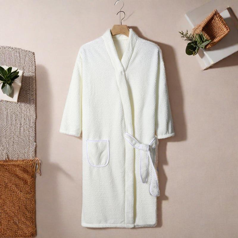 Soft Quick-Dry Long Bathrobe/Bath Skirt for Men & Women - Autumn/Winter Wear