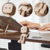 Shaking Wooden Man Figurine Man Tabletop Decor Creative Statue for Car Dashboard Study Shelf Display Desk Bedroom Living Room