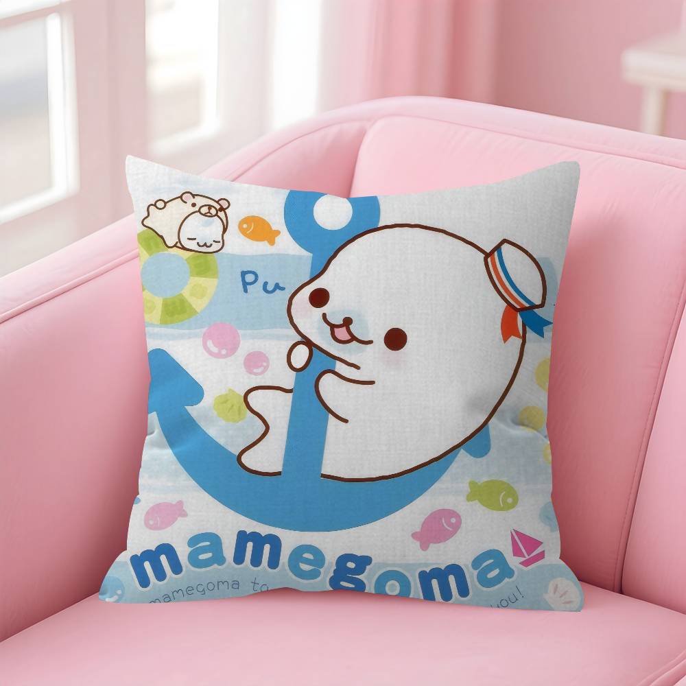 Kawaii Cartoon Mamegoma anime Cushion Cover Inches Farmhouse Decor Home Throw Pillow Covers for Couch Decorations