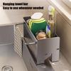Rack Kitchen Sink Organizer Anti-Rust Structure Self-Draining Carbon Steel Design Towel Rack Sponges Soap Detergent