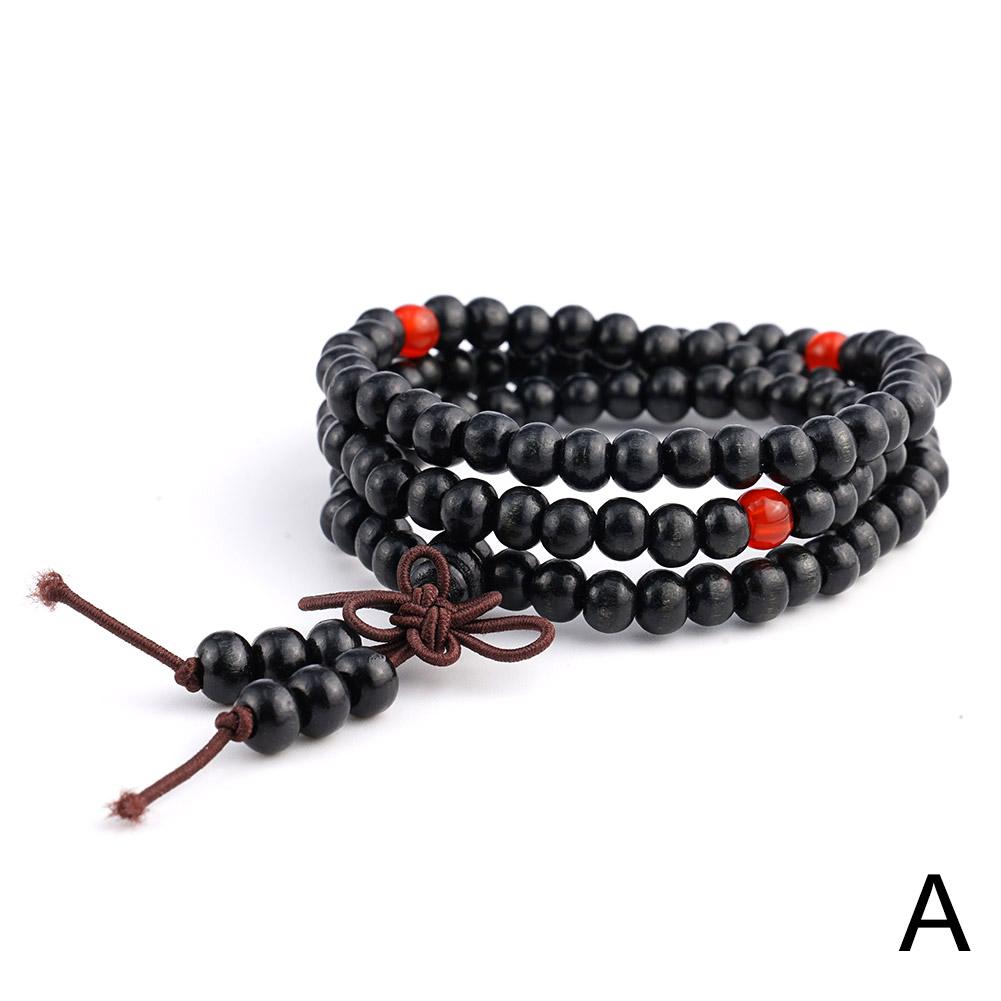 6mm Natural Sandalwood Buddhist Buddha Meditation 108 Beads Wood Prayer Bead Mala Bracelet Women Men Jewelry