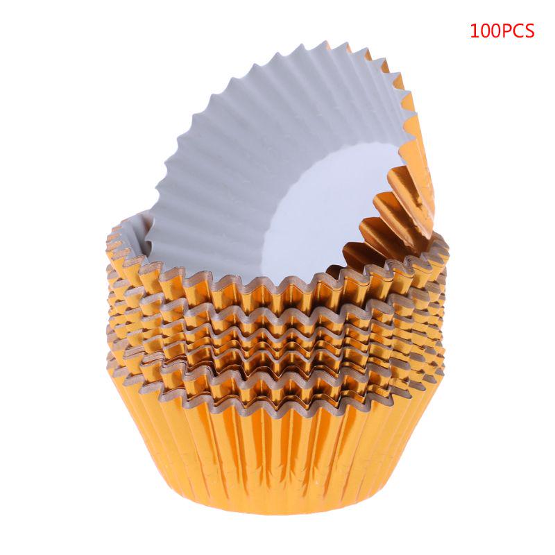 100pcs Paper Cupcake Cup Aluminium Foil Muffin Baking Cups Liners Cupcakes Casebuy at a low