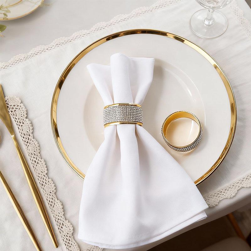 Creative Rhinestone Napkin Ring: Stylish Holder for Weddings & Restaurants