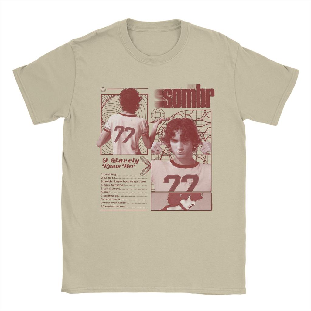 Singer Sombr TShirts for Unisex Funny 100 Cotton Tee Shirt Crewneck Short Sleeve T Shirts Summer Clothes