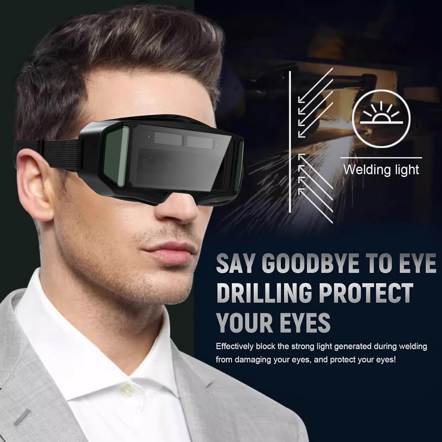 Автоматические сварочные очки, Защитные очки с широким затемнением для мужчин, Маска-шлем для защиты глаз при сварке и шлифовке