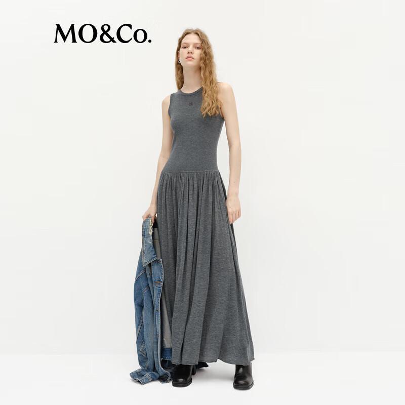 MO&Co. Women's Merino Wool Low-Waist Knit Long Dress