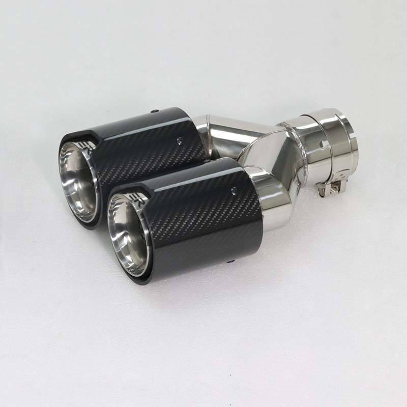 Univerzální tlumič výfuku s dvojitou koncovkou z uhlíkových vláken a nerezové oceli pro modely BMW M