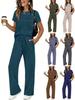 2026 Spring/Summer Women's Casual Short Sleeve Top and Wide Leg Pants Set
