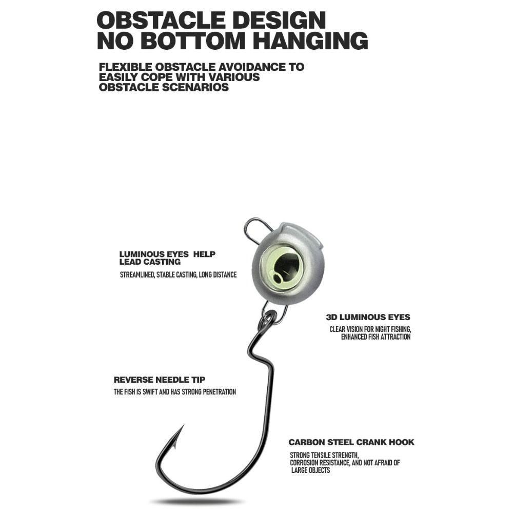 10PCS Metal Fishing Worm Lure Hooks Silver Seawater Freshwater Fishhook Swing Jig Tackle  Fishing