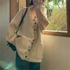 Large Color Wool Ball Knitted Cardigan for Women In Autumn and Winter, Retro Loose and Slimming Design, Sweater Jacket