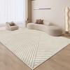 Minimalist Beige Geometric Pattern Rug Anti Slip Wear Resistant Floor Mat For Living Room Sofa Bedroom Home Decor