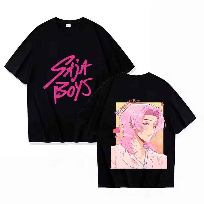 Saja Boys Tshirt 2026 Summer Cool Cartoon Kpop Demon Hunter Mens Tshirt Round Neck Pure Cotton Mens Parentchild Wear