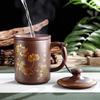 Yixing-Men's Large Capacity Purple Sand Tea Cup with Cover, Tea Set, Office, Ceramic, Household, Personal Water Cup, Handmade