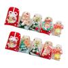 10PCS Christmas Artificial Nails with Duckbill Design Holiday Theme Press On Nails for Women Girls Festive Party Nail Art Decoration