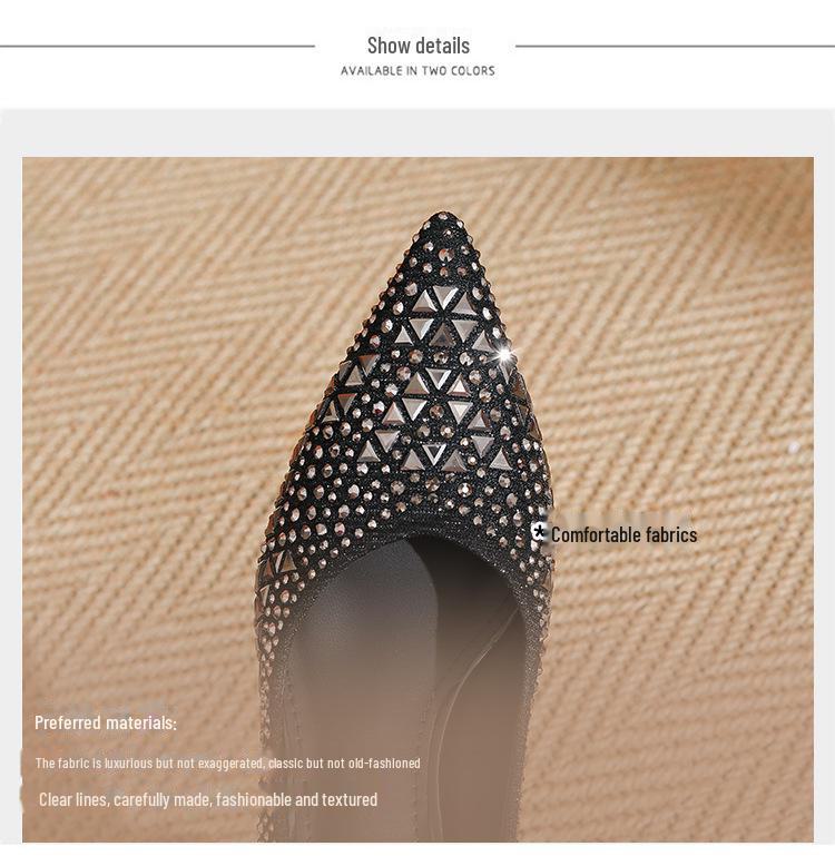 Women's Pointed Rhinestone Stiletto High Heels - Comfortable, Elegant Evening Shoes